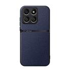 For Honor X8b Litchi Leather Magnetic Full Coverage Shockproof Phone Case(Navy Blue) - 1