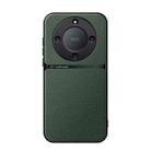 For Honor X9a Litchi Leather Magnetic Full Coverage Shockproof Phone Case(Green) - 1