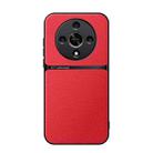 For Honor X9b Litchi Leather Magnetic Full Coverage Shockproof Phone Case(Red) - 1