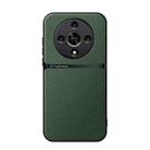 For Honor X9b Litchi Leather Magnetic Full Coverage Shockproof Phone Case(Green) - 1