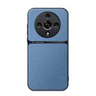 For Honor X9b Litchi Leather Magnetic Full Coverage Shockproof Phone Case(Blue) - 1