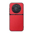 For Honor X50 Litchi Leather Magnetic Full Coverage Shockproof Phone Case(Red) - 1