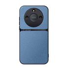 For Honor X50 Litchi Leather Magnetic Full Coverage Shockproof Phone Case(Blue) - 1