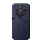 For Honor X50 Litchi Leather Magnetic Full Coverage Shockproof Phone Case(Navy Blue) - 1