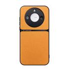 For Honor X60 Litchi Leather Magnetic Full Coverage Shockproof Phone Case(Yellow) - 1