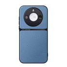 For Honor X60 Litchi Leather Magnetic Full Coverage Shockproof Phone Case(Blue) - 1