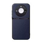 For Honor X60 Litchi Leather Magnetic Full Coverage Shockproof Phone Case(Navy Blue) - 1