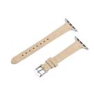 For Apple Watch 46mm / 49mm / 45mm / 44mm Matte Genuine Leather Watch Band(Khaki) - 1