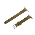 For Apple Watch 46mm / 49mm / 45mm / 44mm Matte Genuine Leather Watch Band(Olive Green) - 1