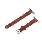 For Apple Watch 42mm / 41mm / 40mm / 38mm Matte Genuine Leather Watch Band(Coffee) - 1