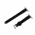 For Apple Watch 42mm / 41mm / 40mm / 38mm Matte Genuine Leather Watch Band(Black) - 1