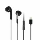 awei PC-7T Type-C Interface Mini Stereo In-Ear Wired Earphone, Length:1.2m(Black) - 1