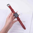 For Apple Watch 46mm / 49mm / 45mm / 44mm U-shape Genuine Leather Watch Band(Red) - 2
