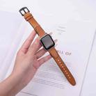 For Apple Watch 46mm / 49mm / 45mm / 44mm U-shape Genuine Leather Watch Band(Light Brown) - 2