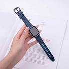 For Apple Watch 42mm / 41mm / 40mm / 38mm U-shape Genuine Leather Watch Band(Blue) - 2