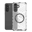 For Samsung Galaxy A56 5G Honeycomb Magnetic Ring Shockproof Phone Case(White) - 1