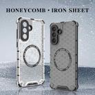 For Samsung Galaxy A56 5G Honeycomb Magnetic Ring Shockproof Phone Case(White) - 3