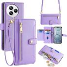 For Xiaomi Civi 5 Pro 5G Sheep Texture Cross-body Zipper Wallet Leather Phone Case(Purple) - 1