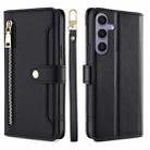 For Samsung Galaxy S25+ 5G Sheep Texture Cross-body Zipper Wallet Leather Phone Case(Black) - 1