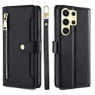 For Samsung Galaxy S25 Ultra 5G Sheep Texture Cross-body Zipper Wallet Leather Phone Case(Black) - 1