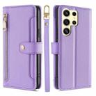 For Samsung Galaxy S25 Ultra 5G Sheep Texture Cross-body Zipper Wallet Leather Phone Case(Purple) - 1