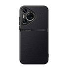 For Huawei Pura 70 Litchi Leather Magnetic Full Coverage Shockproof Phone Case(Black) - 1