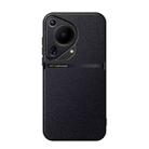 For Huawei Pura 70 Ultra Litchi Leather Magnetic Full Coverage Shockproof Phone Case(Black) - 1