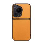 For Huawei Pura 70 Ultra Litchi Leather Magnetic Full Coverage Shockproof Phone Case(Yellow) - 1