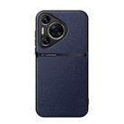 For Huawei Pura 70 Pro / Pura 70 Pro+ Litchi Leather Magnetic Full Coverage Shockproof Phone Case(Navy Blue) - 1