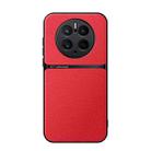 For Huawei Mate 50 Pro Litchi Leather Magnetic Full Coverage Shockproof Phone Case(Red) - 1