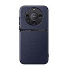 For Huawei Mate 60 Litchi Leather Magnetic Full Coverage Shockproof Phone Case(Navy Blue) - 1