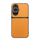 For Huawei nova 11 Pro Litchi Leather Magnetic Full Coverage Shockproof Phone Case(Yellow) - 1