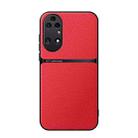 For Huawei P50 Litchi Leather Magnetic Full Coverage Shockproof Phone Case(Red) - 1