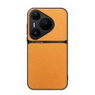 For Huawei Pura 80 Pro 5G Litchi Leather Magnetic Full Coverage Shockproof Phone Case(Yellow) - 1
