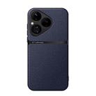 For Huawei Pura 80 5G Litchi Leather Magnetic Full Coverage Shockproof Phone Case(Navy Blue) - 1