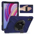 For Xiaomi Redmi Pad Pro 12.1 Rotatable Holder Silicone Hybrid PC Tablet Case with Shoulder Strap(Navy Blue) - 2