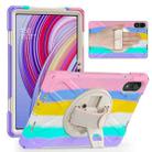 For Xiaomi Redmi Pad Pro 12.1 Rotatable Holder Silicone Hybrid PC Tablet Case with Shoulder Strap(Colorful Pink) - 2