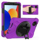For Xiaomi Redmi Pad SE 8.7 Rotatable Holder Silicone Hybrid PC Tablet Case with Shoulder Strap(Purple) - 2