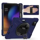 For Xiaomi Pad 7 / 7 Pro Rotatable Holder Silicone Hybrid PC Tablet Case with Shoulder Strap(Navy Blue) - 2