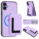 For Samsung Galaxy A06 4G CX01 Detachable Magsafe Magnetic Card Bag Phone Case(Light Purple) - 1