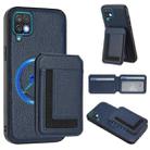For Samsung Galaxy A12 5G / 4G CX01 Detachable Magsafe Magnetic Card Bag Phone Case(Dark Blue) - 1