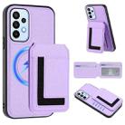 For Samsung Galaxy A13 4G CX01 Detachable Magsafe Magnetic Card Bag Phone Case(Light Purple) - 1