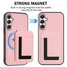 For Samsung Galaxy A55 5G CX01 Detachable Magsafe Magnetic Card Bag Phone Case(Pink) - 2