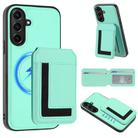 For Samsung Galaxy A36 5G CX01 Detachable Magsafe Magnetic Card Bag Phone Case(Mint Green) - 1