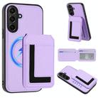 For Samsung Galaxy A56 5G CX01 Detachable Magsafe Magnetic Card Bag Phone Case(Light Purple) - 1