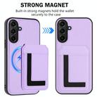 For Samsung Galaxy A56 5G CX01 Detachable Magsafe Magnetic Card Bag Phone Case(Light Purple) - 2
