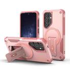 For Samsung Galaxy A35 Armor MagSafe Holder PC Hybrid TPU Phone Case(Pink) - 1
