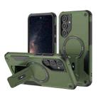 For Samsung Galaxy A25 5G Armor MagSafe Holder PC Hybrid TPU Phone Case(Army Green) - 1