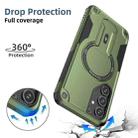 For Samsung Galaxy A25 5G Armor MagSafe Holder PC Hybrid TPU Phone Case(Army Green) - 3