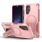 For Samsung Galaxy A14 4G / 5G Armor MagSafe Holder PC Hybrid TPU Phone Case(Pink) - 1